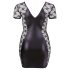 Cottelli Plus Size - Čipkasta obleka z mašnjico (črna) - 4XL