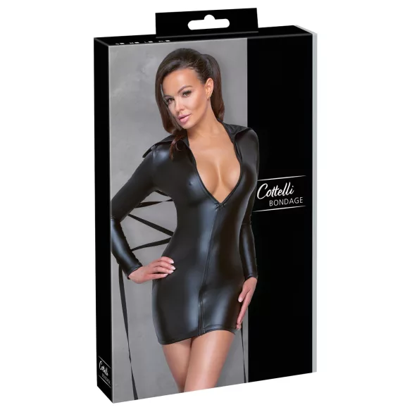 Cottelli Bondage - erotična obleka z leskom - trak za vezanje - črna - M