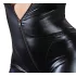 Cottelli Plus Size - ženski svetleči pajac z dolgimi rokavi - črna