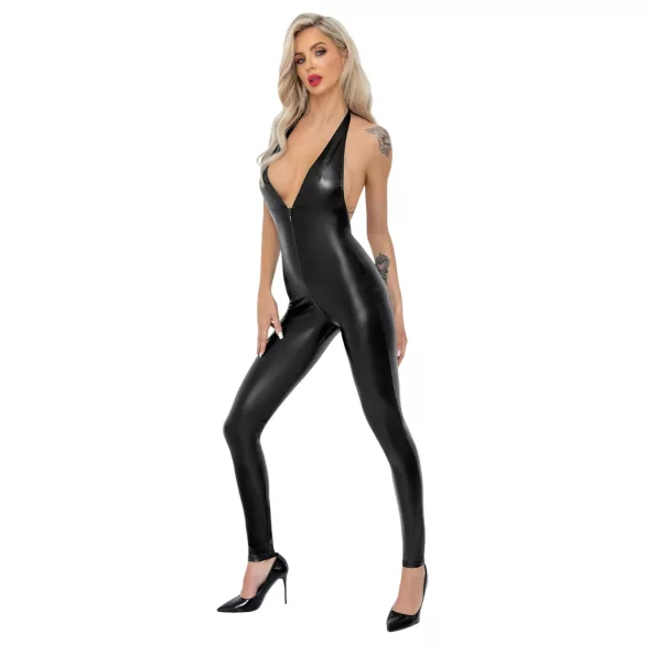Noir - črn pajac z naramnicami - XL