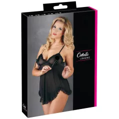   Cottelli - babydoll spalna srajca - prosojna, volančki - črna