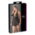 Cottelli Plus Size - babydoll za močnejše postave - čipkast, črn - 2XL