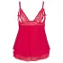 Cottelli Plus Size - babydoll iz čipke - rdeča - večja številka - 4XL