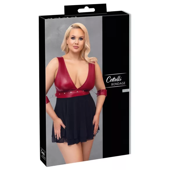 Cottelli Bondage Plus Size - rdeč babydoll