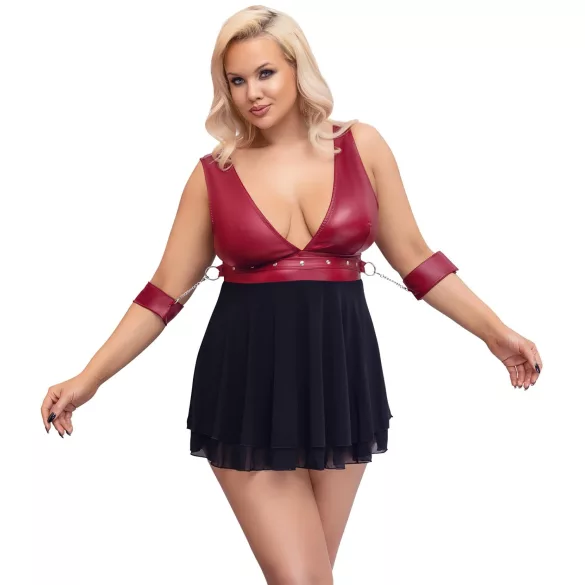 Cottelli Bondage Plus Size - rdeč babydoll