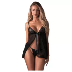 Obsessive - babydoll komplet - čipkast, črn