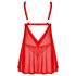 Obsessive Elianes - čipkast komplet babydoll (rdeč) - M/L