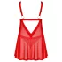 Obsessive Elianes - čipkast babydoll komplet (rdeč)