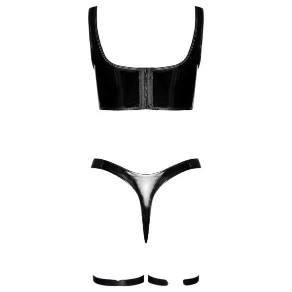 Black Level - lakirana obleka set (črna) - M