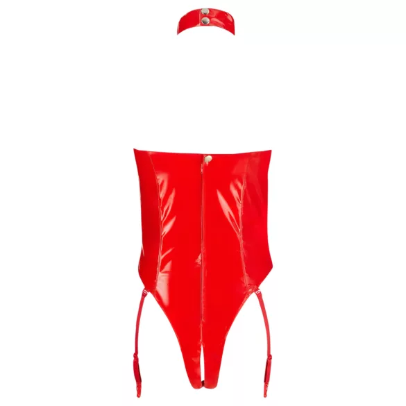 Black Level - odprto body z ovratnico - rdeča - S