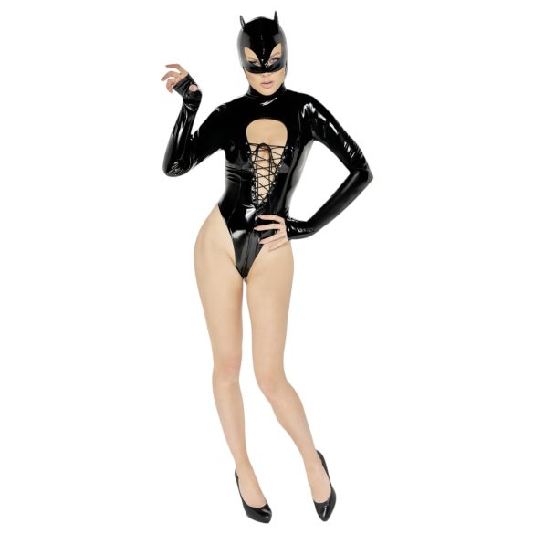Črni žamet - dolg rokav Batwoman bodi (črna) - M