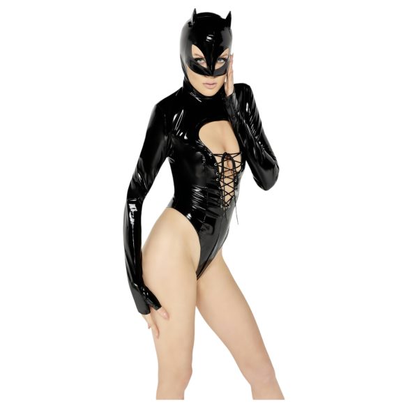 Black Velvet - dolgrokavna Batwoman body (črna) - M