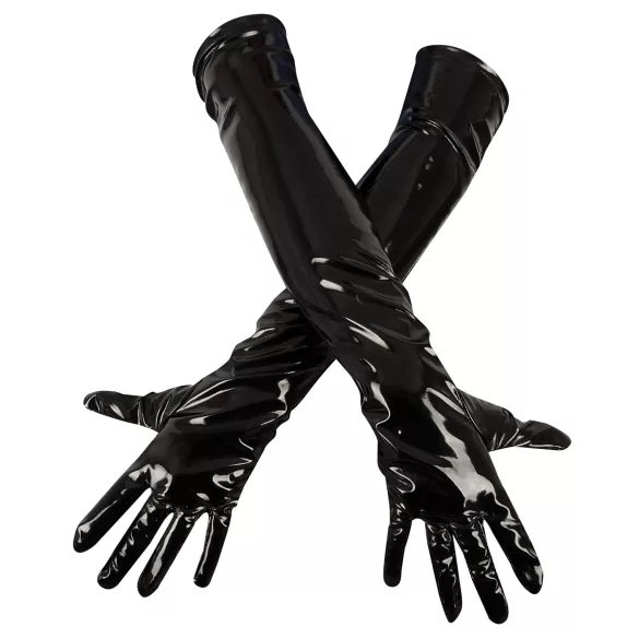 Black Level - svetleče lakirane rokavice - črne