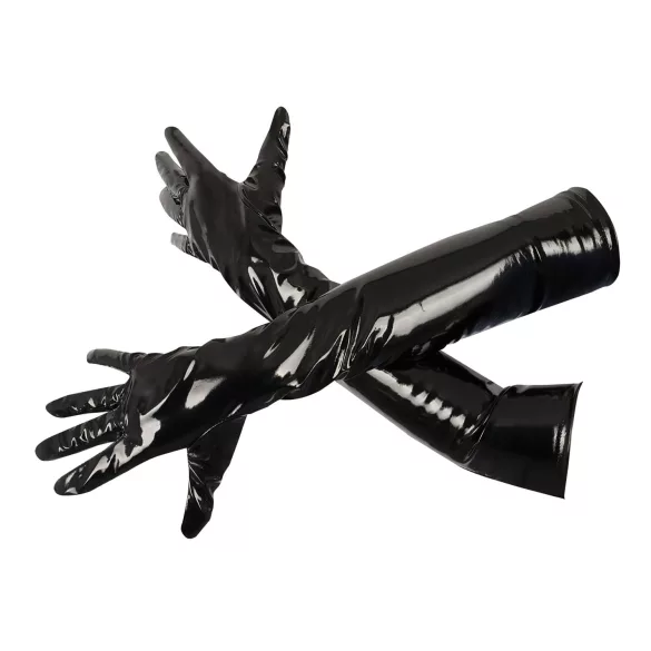 Black Level - svetleče lakirane rokavice - črne - L