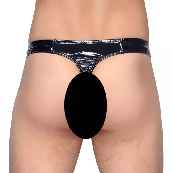 Black Level - moške tangice - lakirani videz - črna - M