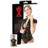 LATEX - ženska majica s kratkimi rokavi - z zadrgo - črna - M