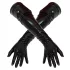 LATEX - dolge unisex rokavice - črna - lateks
