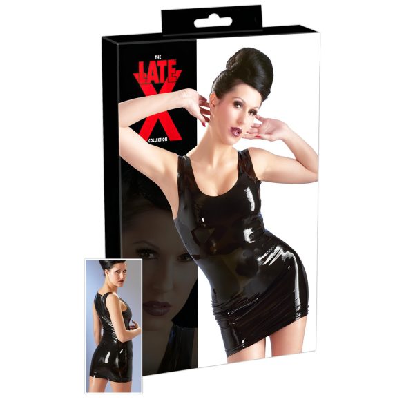 LATEX - brezrokavni mini obleka (črna) - L