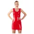 LATEX - mini obleka brez rokavov - lateks - rdeča - S