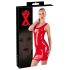 LATEX - brezrokavna latex mini obleka (rdeča) - M