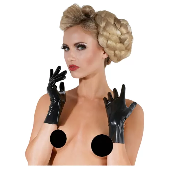 LATEX - unisex rokavice - kratke - črne - L