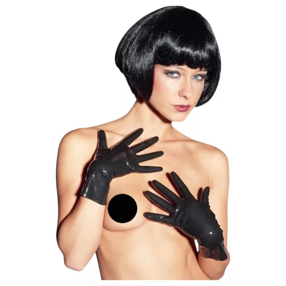 LATEX - unisex rokavice - kratke - črne - L