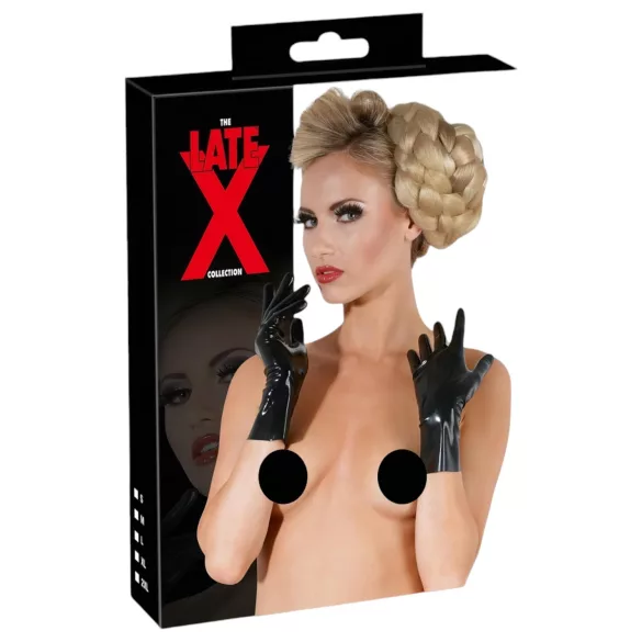 LATEX - unisex rokavice - kratke - črne - L
