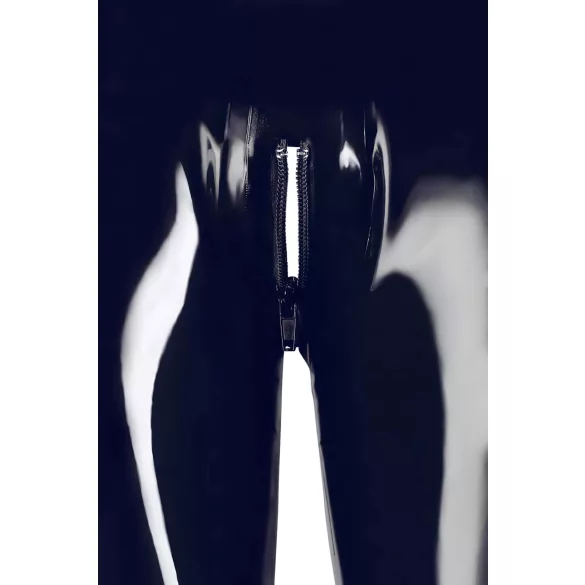 LATEX - ženske pajkice z zadrgo - črne - XL