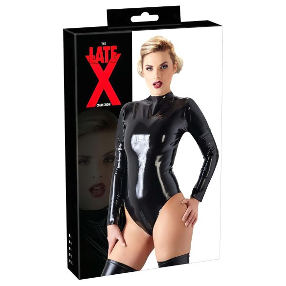 LATEX - dolg rokavni ženski bodi (črna) - L