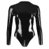 Latex - ženski body z dolgimi rokavi - črna - 2XL