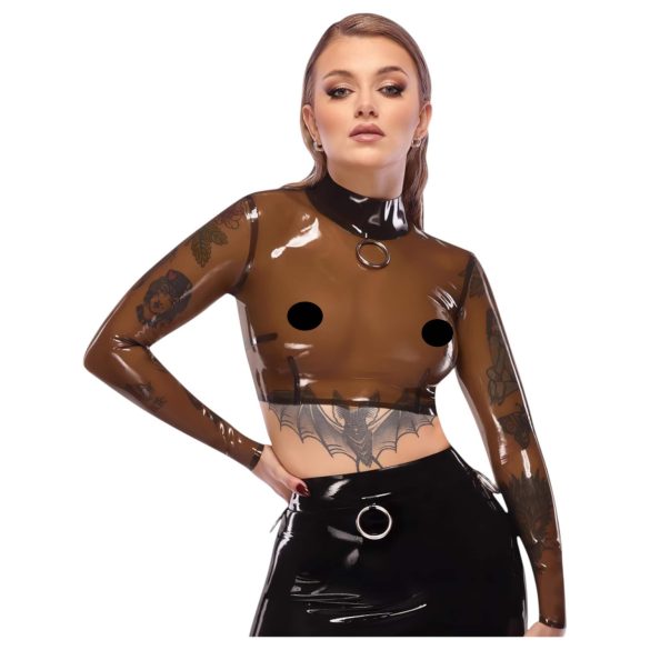 LATEX - prosojna lateks zgornji del (prosojno-črna) - S-L - 2XL