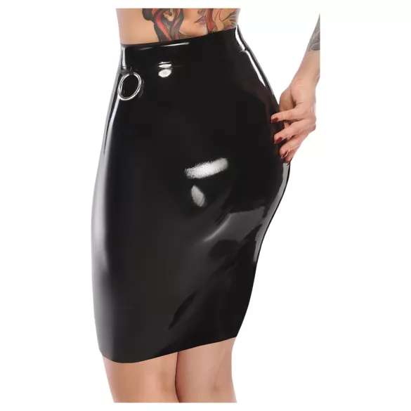 LATEX - lateks midi krilo (črno)
