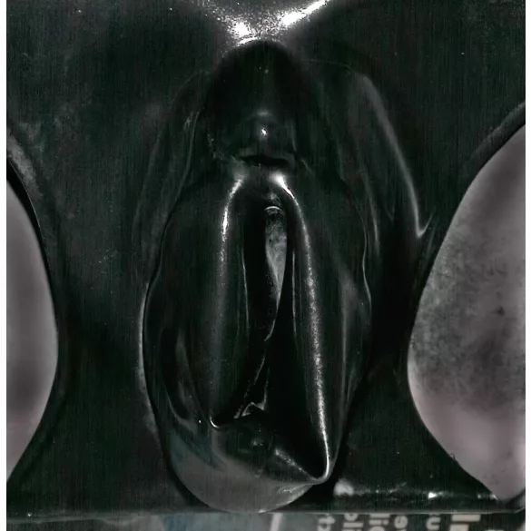 LATEX - ženske spodnjice s kondomom - črna - L