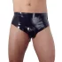 Latex - moške spodnjice z notranjim stožčastim analnim dildom - črne