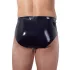 Latex - moške spodnjice z notranjim stožčastim analnim dildom - črne