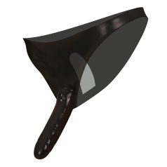 LATEX - hlačke z notranjim in zunanjim dildo - črne - S-L