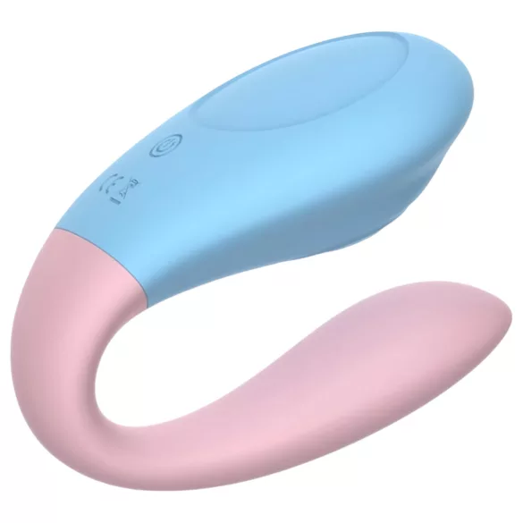 Mrow 03 - vibrator za pare - vodoodporen, brezžičen - modro-roza