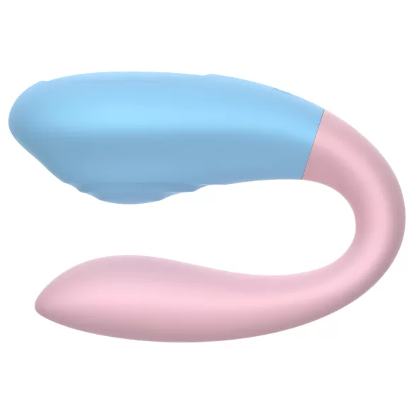 Mrow 03 - vibrator za pare - vodoodporen, brezžičen - modro-roza