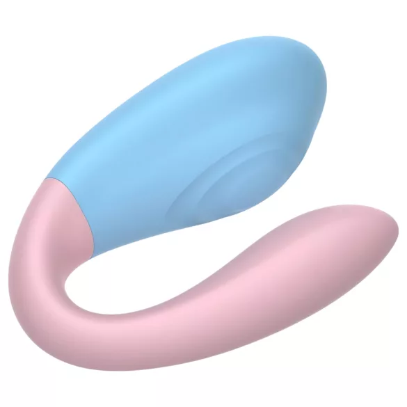 Mrow 03 - vibrator za pare - vodoodporen, brezžičen - modro-roza