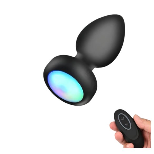 Mrow - svetleči analni vibrator z radiem (črn)