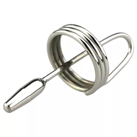 DeepRing - dilatator z obročem - kovina - 9 cm - srebrna