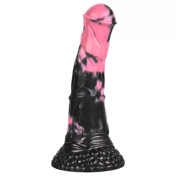 Bad Horse - silikonski dildó v obliki konjskega penisa - 18 cm (črno-rožnat)