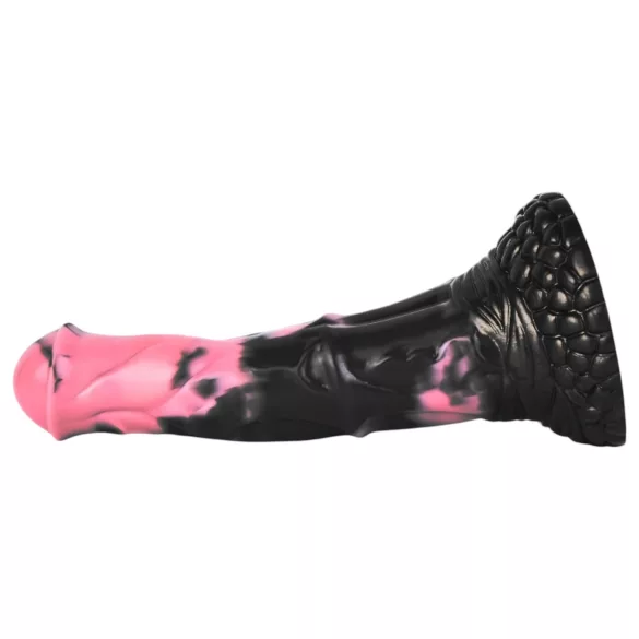 Bad Horse - silikonski dildó v obliki konjskega penisa - 18 cm (črno-rožnat)