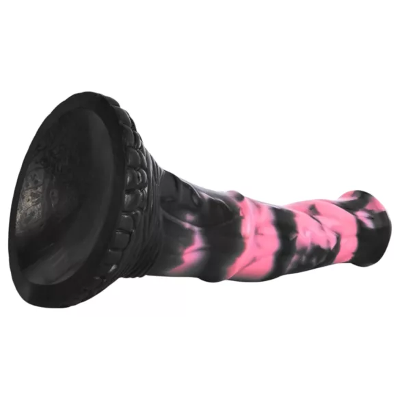 Bad Horse - silikonski dildó v obliki konjskega penisa - 18 cm (črno-rožnat)