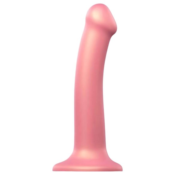 Strap-on-me Metallic Shine M - koži prijazen dildo (kovinsko roza)