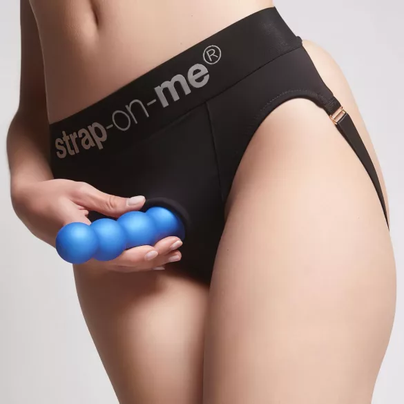 Strap-on-me - dildo z bunkicami in priseskom - modra - S