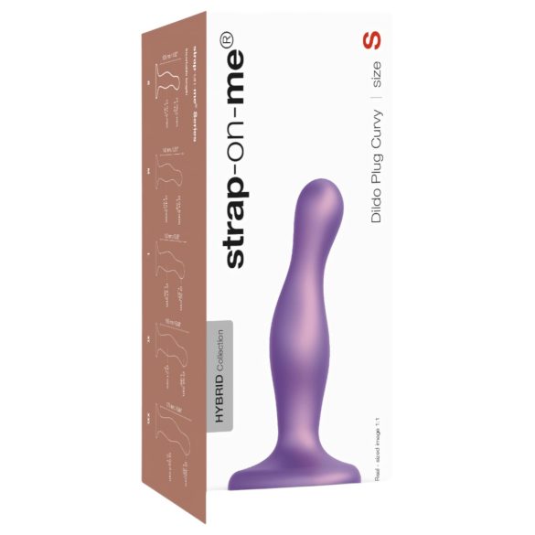 Strap-on-me - valovit strap-on dildo z vakuumskim nastavkom - vijoličen