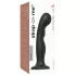 Strap-on-me - ukrivljen dildo z vakuumskim dnom - črna - L