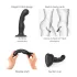 Strap-on-me - ukrivljen dildo z vakuumskim dnom - črna - L