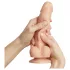 Strap-on-me S - dvojni dildo z oprijemom - naravna barva